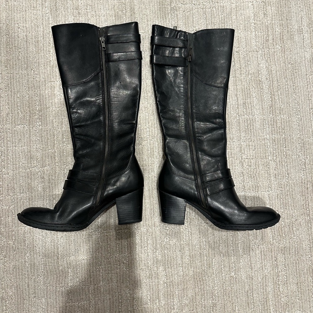 Born Milari Black Heeled Leather Boots